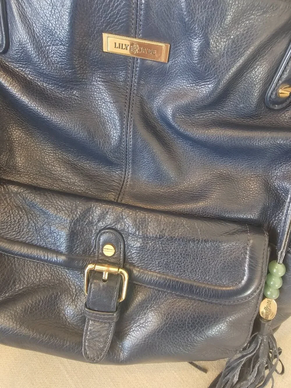 Lilly and Jade Leather convertible Diaper bag
